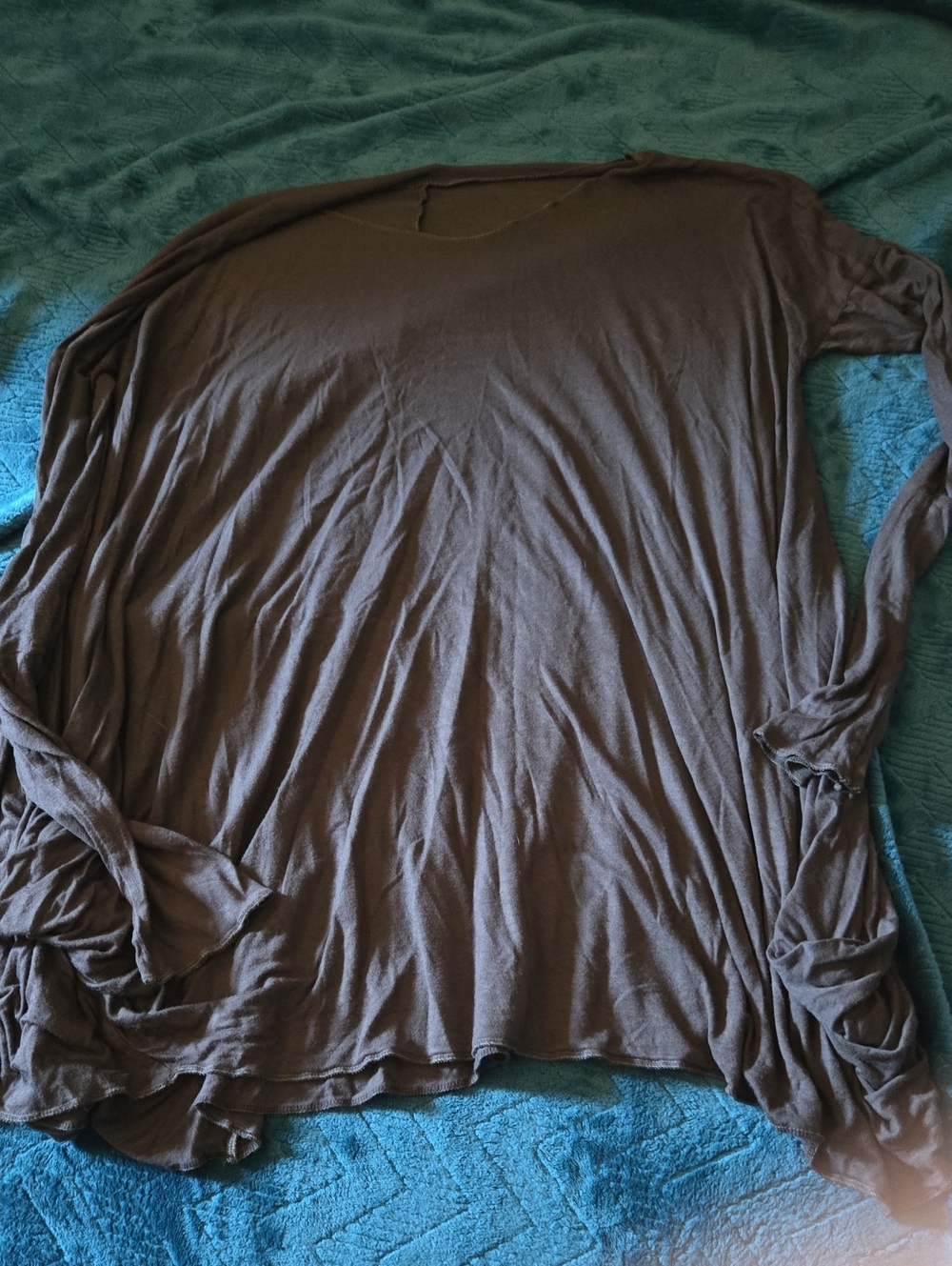 Womans Grey Long-Sleeve Casual Dress